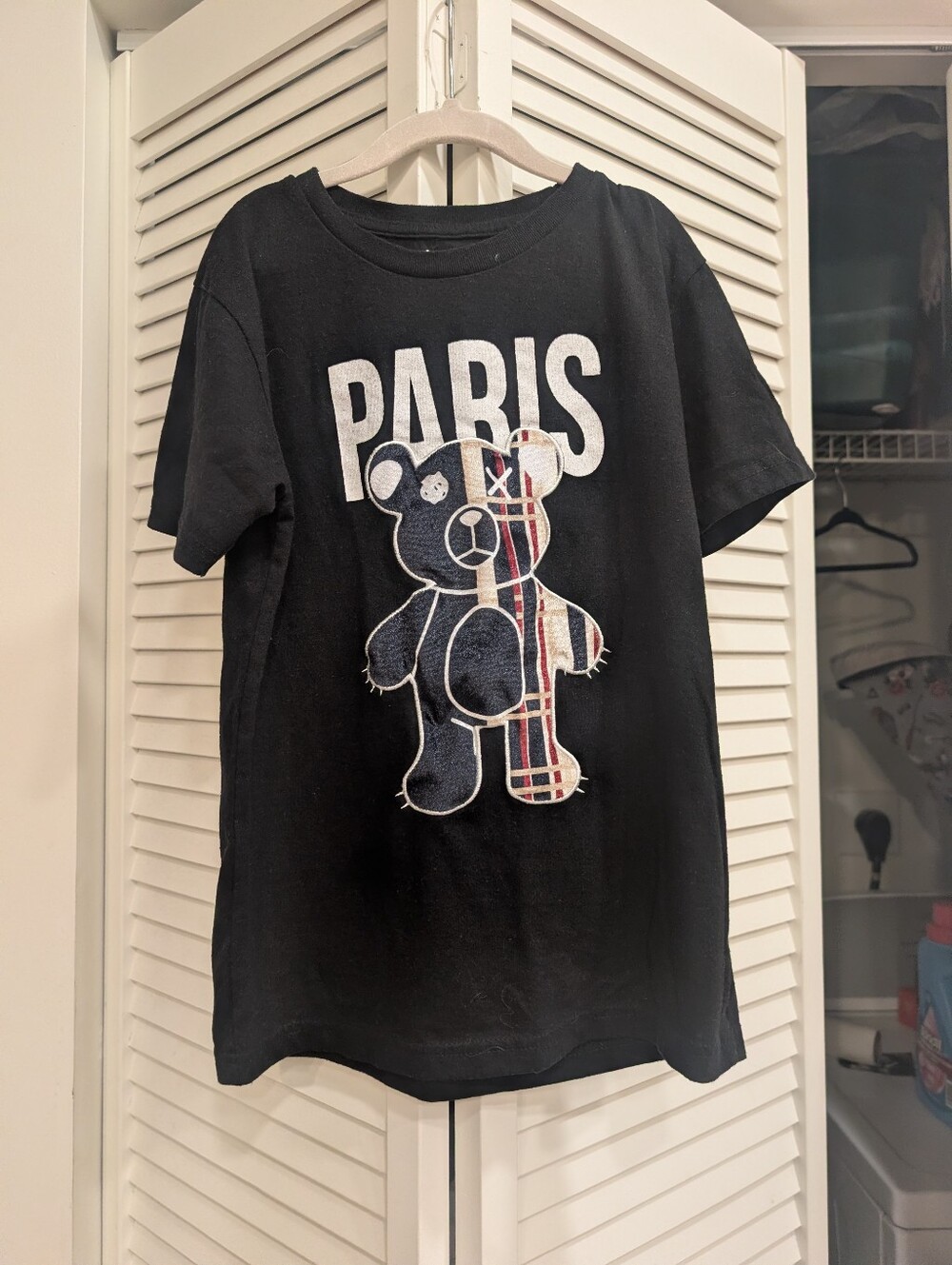 Bordo Cromato CR-24 Paris Bear Graphic Tee - Black Boys Size 10/12